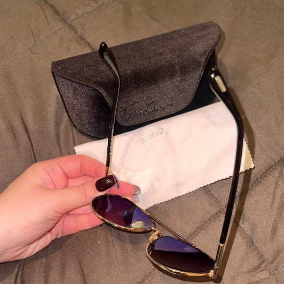 Tom Ford Gold Frame Sunglasses with Black Case main image 5